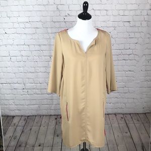 Size Medium pink and tan mini dress/tunic